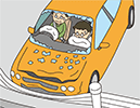 借りたお車に乗車中の事故によりケガをしたとき